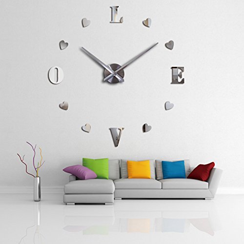 EverTrust(TM) new wall clock reloj de pared quartz watch europe horloge home living room 3d acrylic mirror vintage... N2
