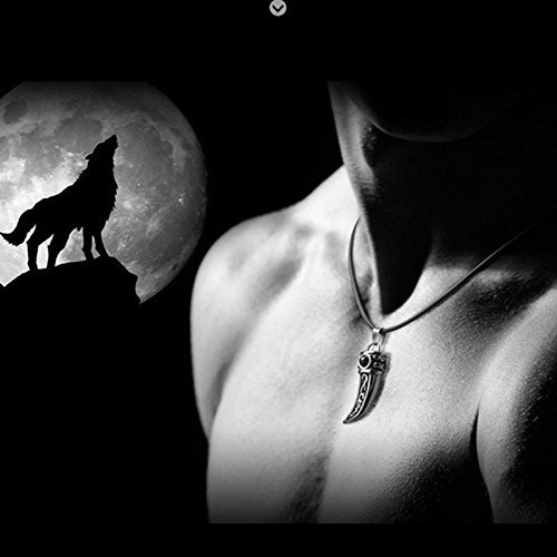 Unique Stainless Steel Men Domineering Wolf Tooth Shape Pendant Necklace SS