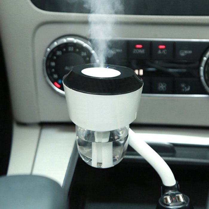 VSSPEED Two USB Ports Aroma Humidifier Power Protection Car Air Purifier Car Humidifier Moisturizing Charger (... N8
