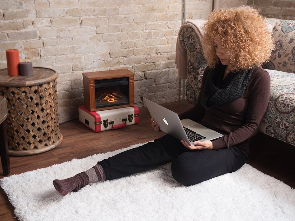 Green Peak Mini Wooden Fireplace N5