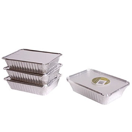 Taras Gifts Party & Catering Supplies - Rectangular Foil Pans with Board Lids, BONUS 3-ct. Packs (18) N2