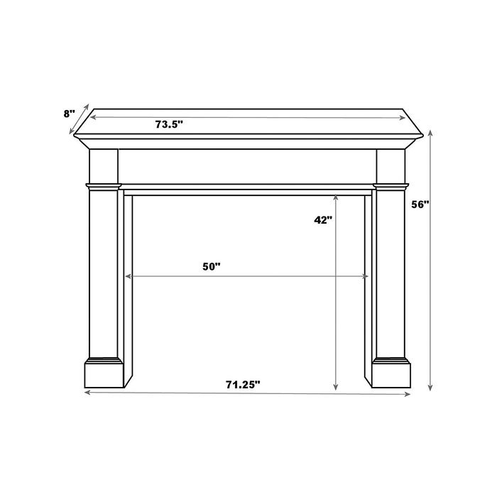 Pearl Mantels 140-56 Classique Unfinished Fireplace Mantel, Interior Opening 56-Inch Wide by 42-Inch High N3