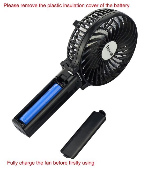 Topwell&reg; Rechargeable Fans Portable Handheld Fan Battery Operated Cooling Fan Electric Personal Fans Foldable... N26