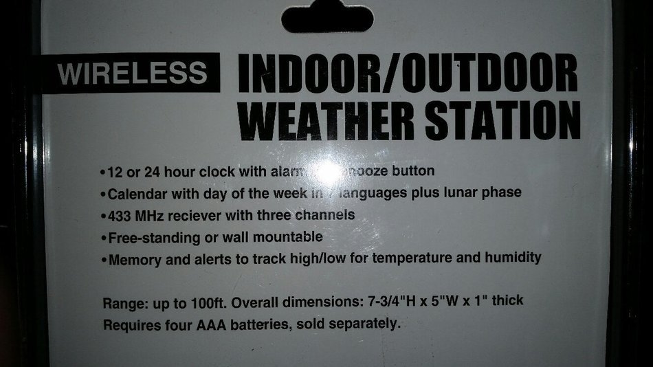 Indoor/Outdoor Wireless Weather Station N2