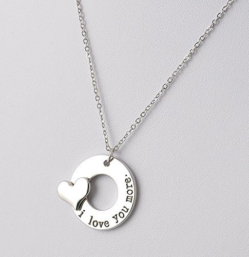 Celebrity Romantic Jewelry"I Love You More"Family Necklace Charm Pendant Wedding