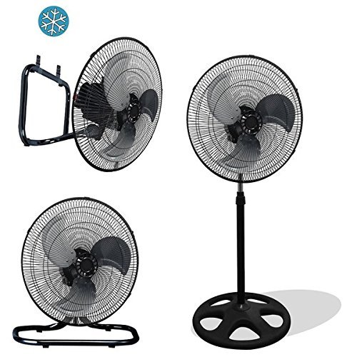 Black Metal Large 18-inch Premium High-velocity Oscillating Industrial Stand-mount Floor Fan