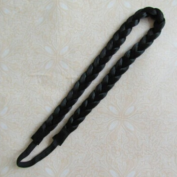 Spritech(TM) Women's Headband Plaited Braid Hair Band Hair Piece Black N6