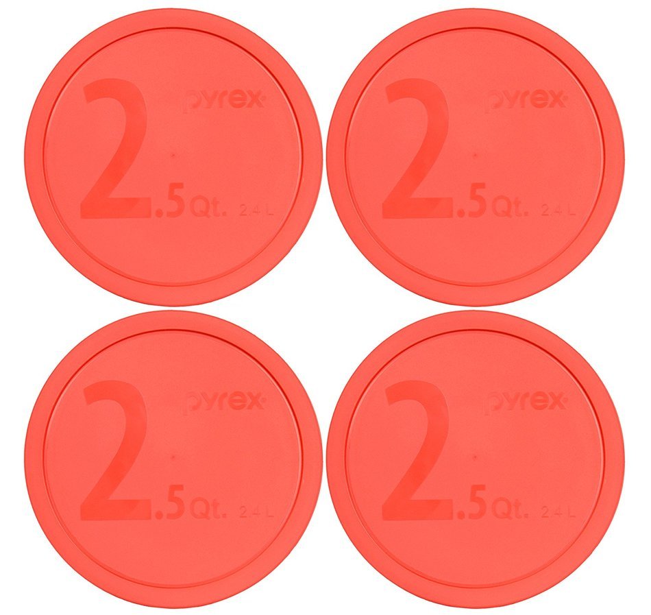 Pyrex 325-PC Round 10-inch Dia. Butterfly Orange 2.5-Quart (2.4L) Mixing Bowl Lid N3
