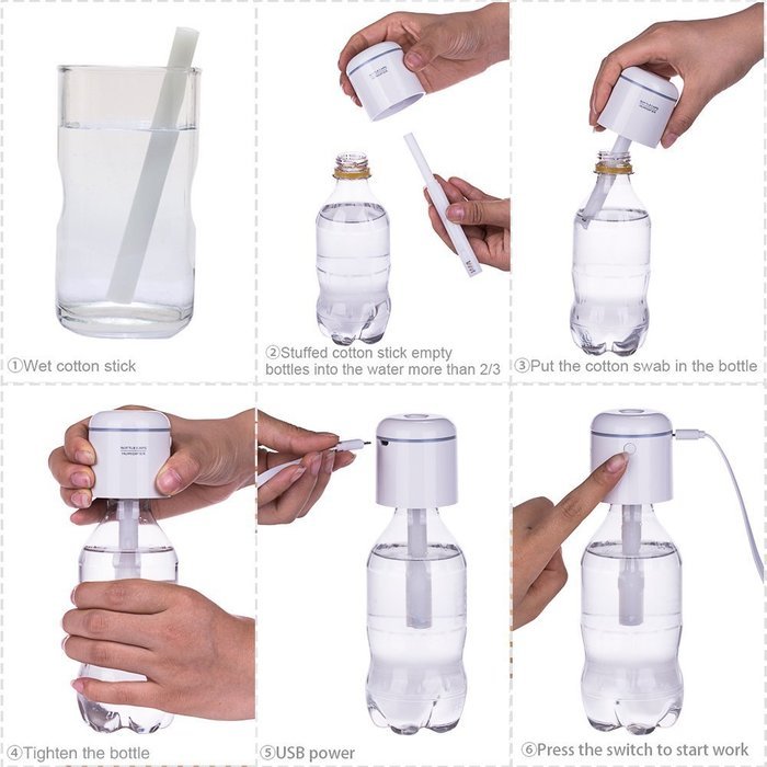 Mini Humidifier / Bottle Cap Humidifier / USB Humidifier Portable Design Cool Mist Humidifier Compatible with... N3