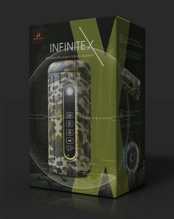 Bliiq (Formerly known as Orange Bolt) Infinite X Outdoor Sports Bluetooth Speaker - Waterproof, Dustproof, Shockproof...