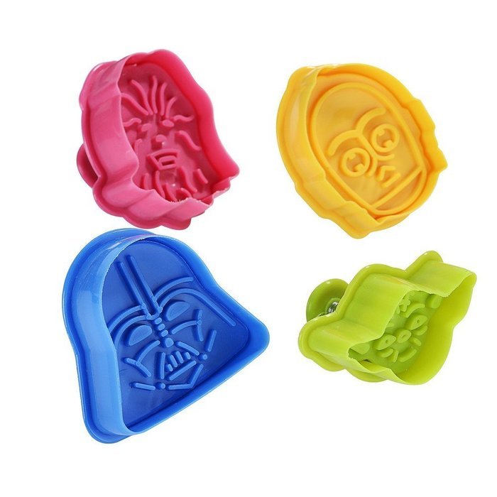 Yingwei 4pcs Cookie Cutters Plungers Mold for Cake Sugarcraft Fondant Bakeware Decoration