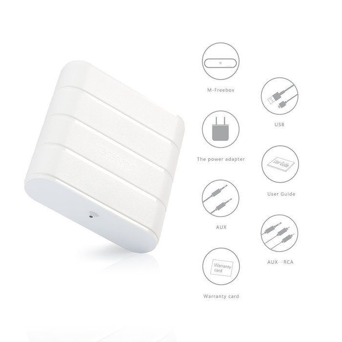 [QUALCOMM CHIP] GGMM M-Freebox Wi-Fi Wireless Hi-Fi Audio Music Receiver/Adapter for Home & Car Speakers. Compatible... N3