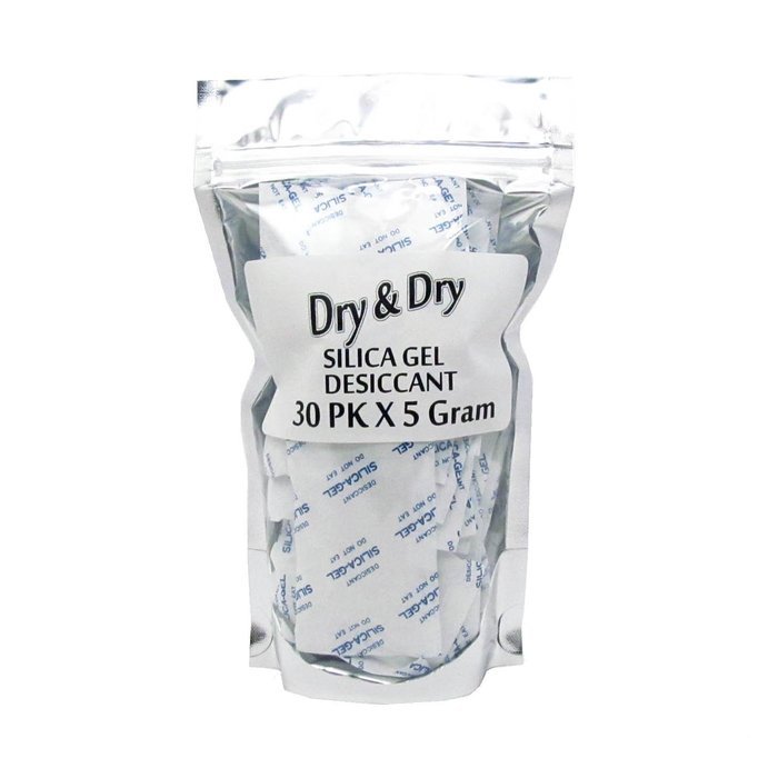 5 Gram Pack of 30 "Dry&Dry" Silica Gel Packets Desiccant Dehumidifiers