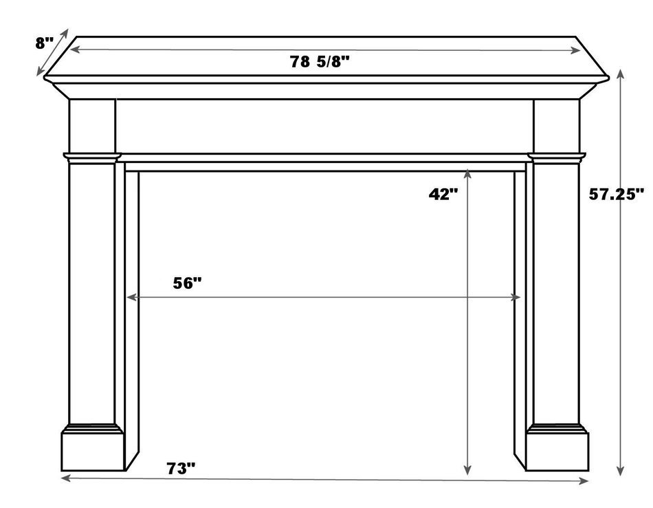 Pearl Mantels 550-56 Richmond Paint Grade Fireplace Mantel, Interior Opening 56-inch Wide by 42-inch High N5