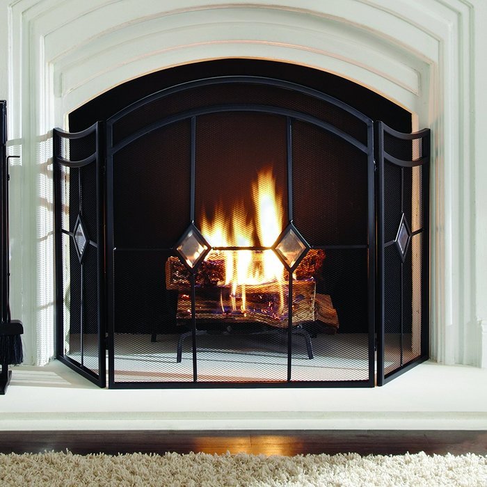 Pleasant Hearth Arched Diamond 3-Panel Fireplace Screen N2