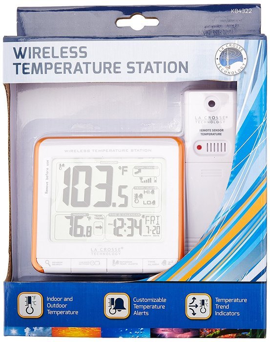 La Crosse Technology 308-179OR Wireless Temperature Station with Trends and Alerts N2