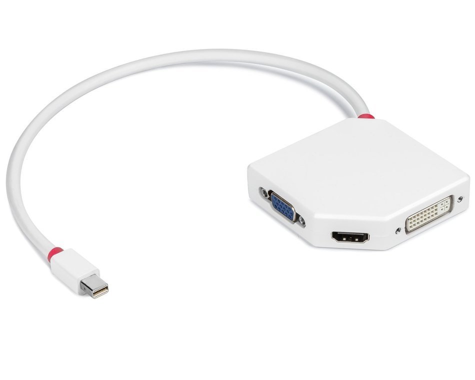 Aurum Cables Mini DisplayPort to HDMI + DVI + VGA Female Cable - 3 Pack Cable with 3 Piece Cable Ties - 1 Feet N4
