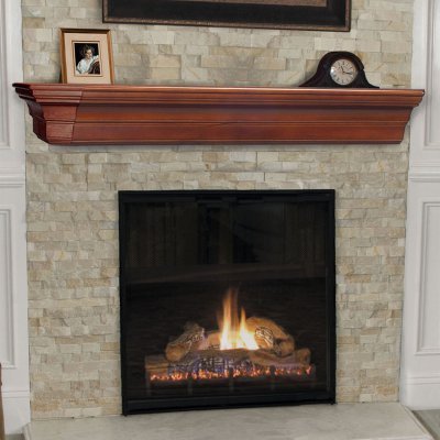 Lindon Fireplace Mantel Shelf Finish: Cherry Distressed, Shelf Length: 72"