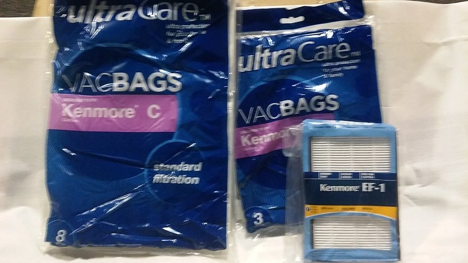 11 Kenmore C UltraCare Vac Bags with (1) EF-1 Filter