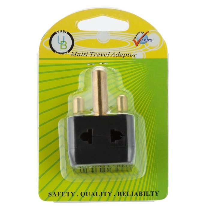 Yubi Power 2 in 1 Universal Travel Adapter with 2 Universal Outlets - Built in Surge Protector - 5 Pack - Black... N5