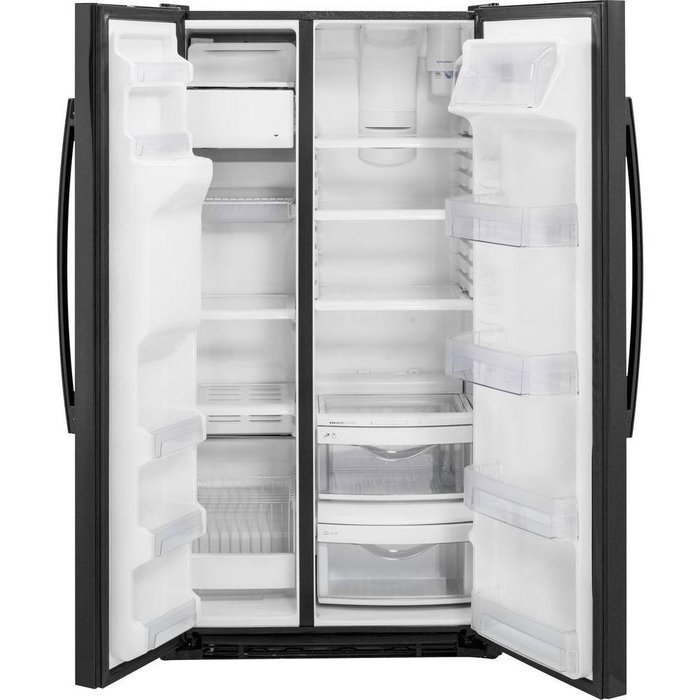 GE GZS22DGJBB 21.9 Cu. Ft. Black Counter Depth Side-by-Side Refrigerator