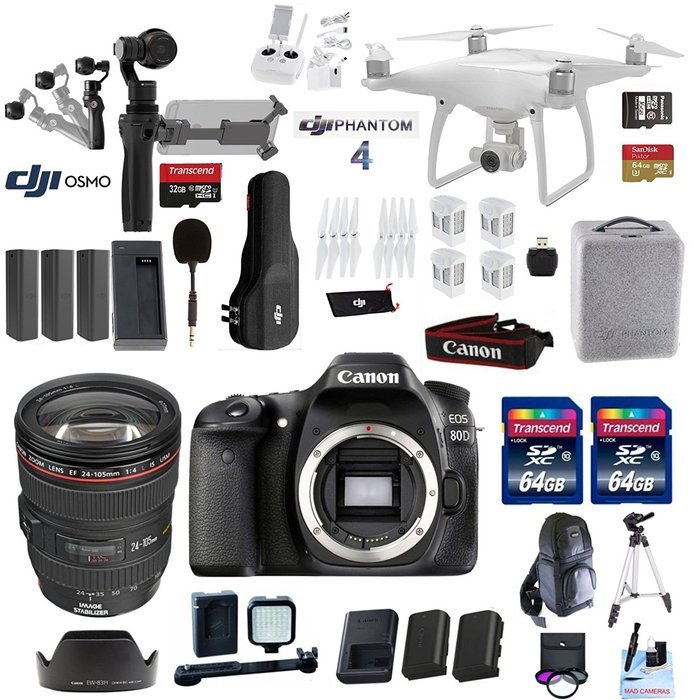 Professional Photographer / Videographer Wedding Kit - Includes DJI Phantom 4 + DJI OSMO 4K Starter Kit + Canon...