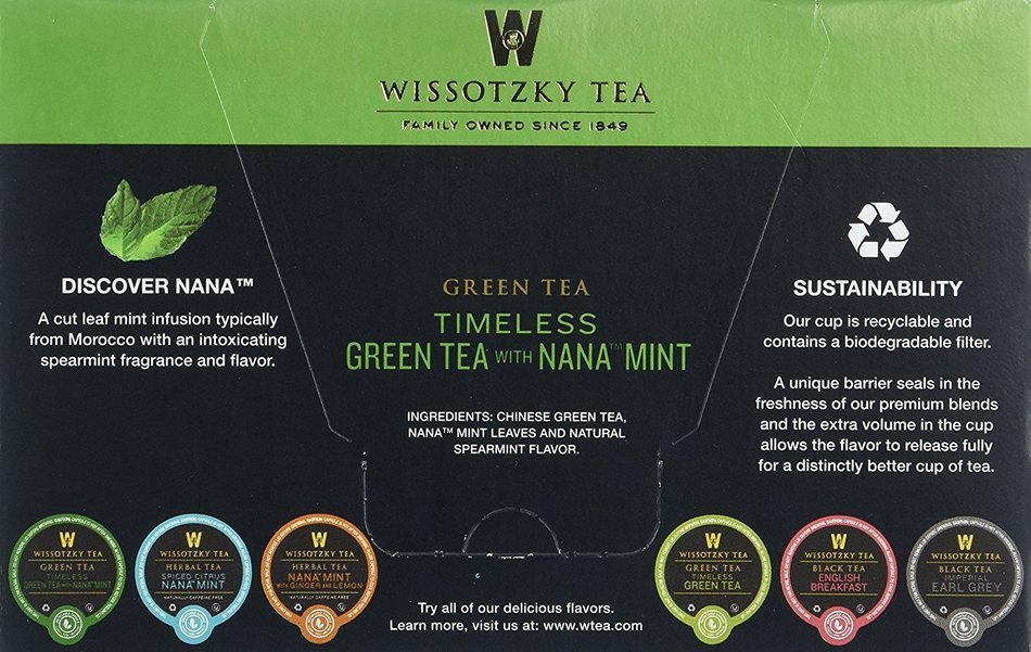 Wissotzky Tea Spiced Citrus Nana Mint Herbal Single Serve Cups for Keurig K Cups, 12 Count N19