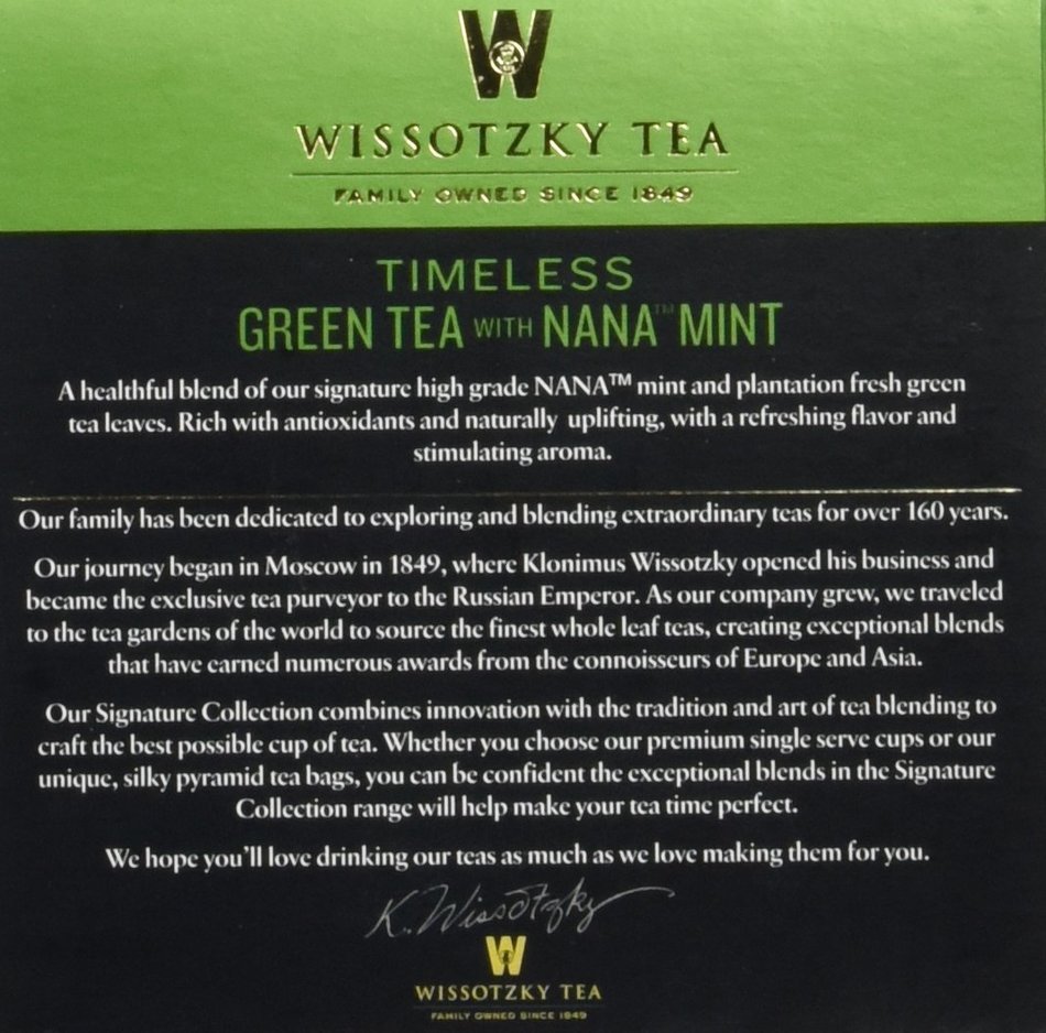 Wissotzky Tea Spiced Citrus Nana Mint Herbal Single Serve Cups for Keurig K Cups, 12 Count N23