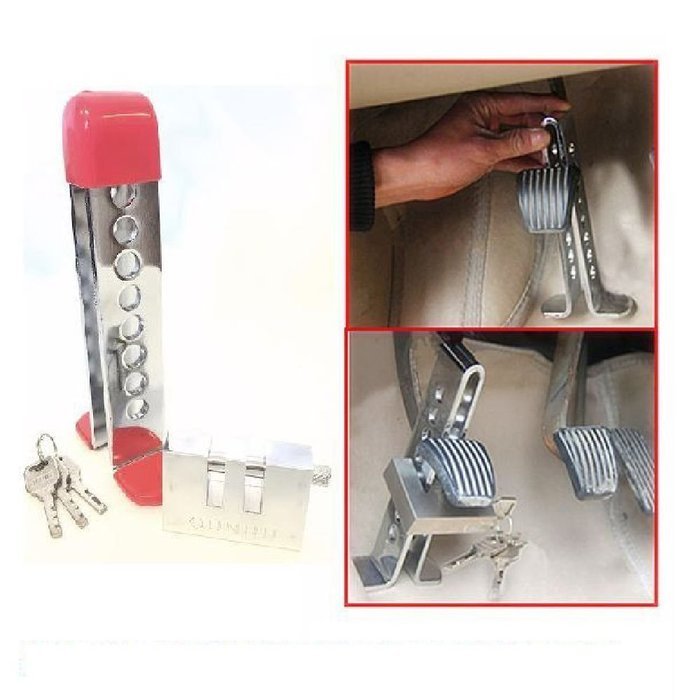 Defonia C03 Brake Pedal Lock Security Car Auto Stainless Steel Clutch Lock Anti-theft