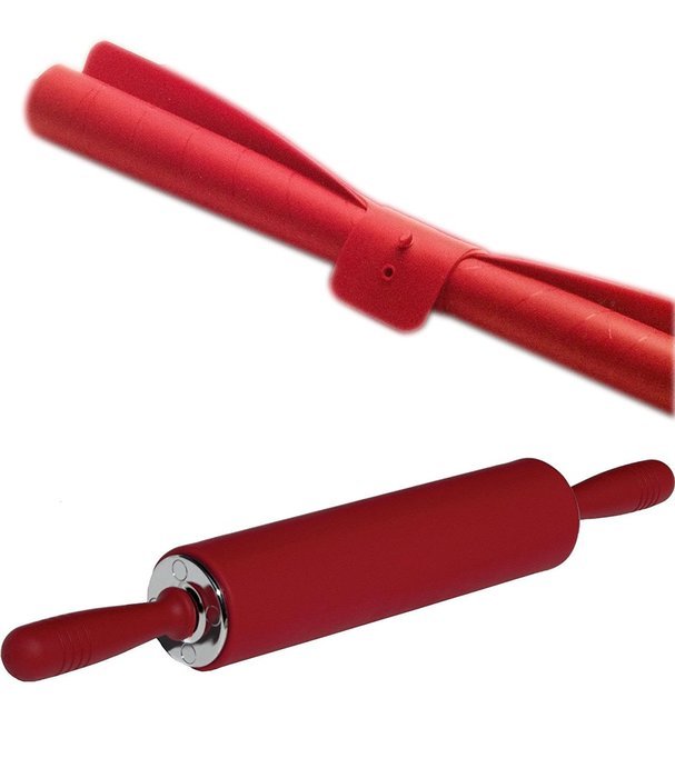 Silicone Rolling Pin Set with Silicone Baking Mat Extra Large 21" Ball Bearings Non Stick High Quality From Sil-pin N2