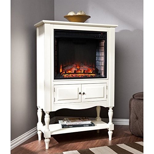 Providence Fireplace Tower in Antique White Finish N6