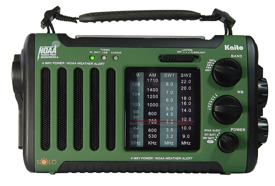 Kaito Voyager Solo KA450 Solar/Dynamo AM/FM//SW & NOAA Weather Emergency Radio with Alert & Cell Phone Charger...