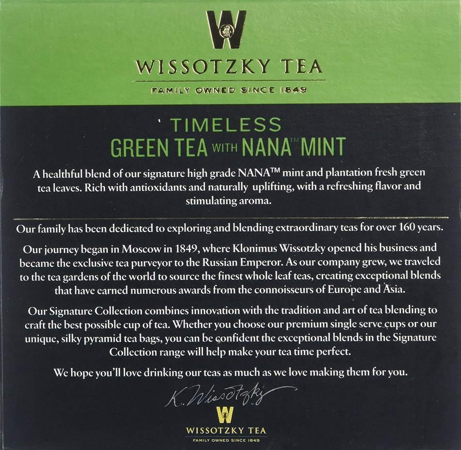 Wissotzky Tea Spiced Citrus Nana Mint Herbal Single Serve Cups for Keurig K Cups, 12 Count N31