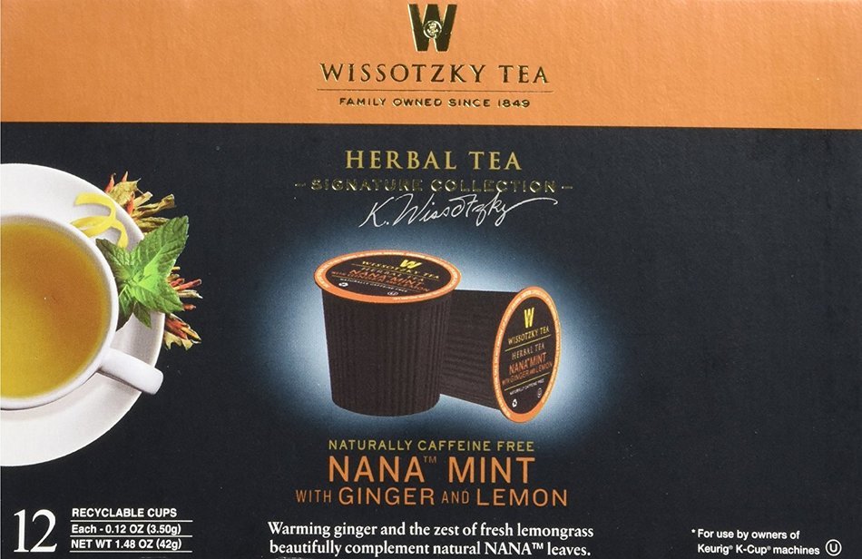 Wissotzky Tea Spiced Citrus Nana Mint Herbal Single Serve Cups for Keurig K Cups, 12 Count N37