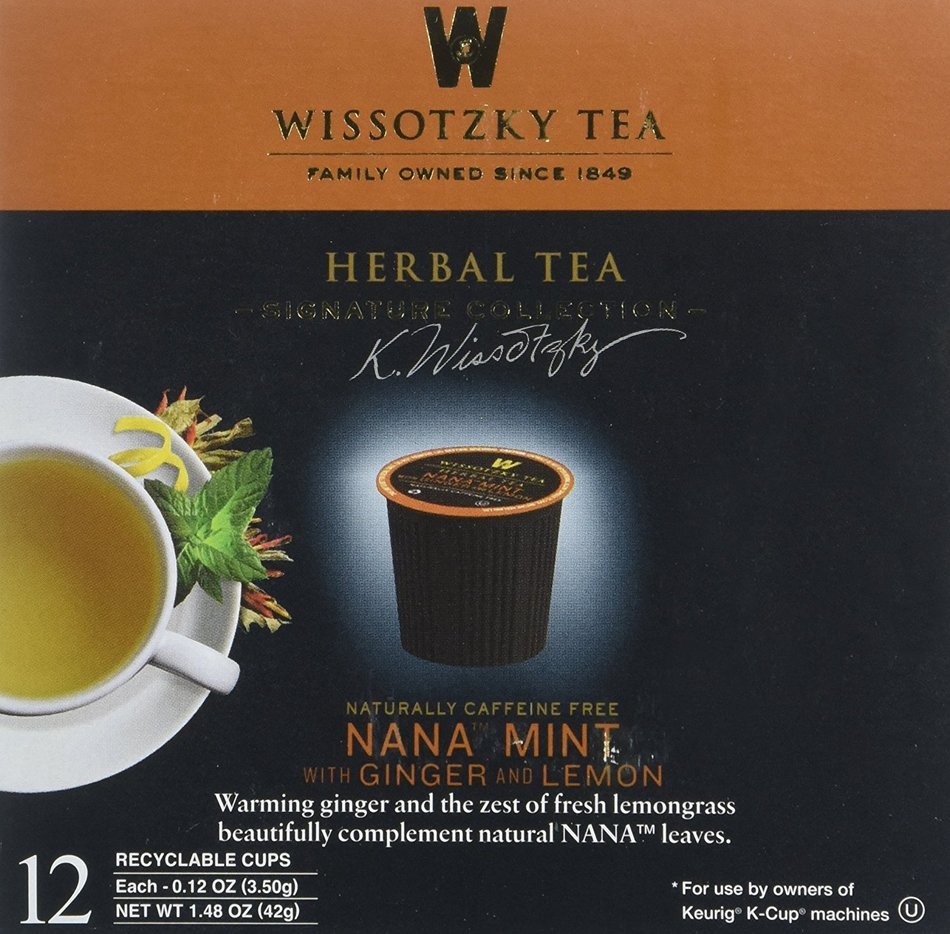 Wissotzky Tea Spiced Citrus Nana Mint Herbal Single Serve Cups for Keurig K Cups, 12 Count N46