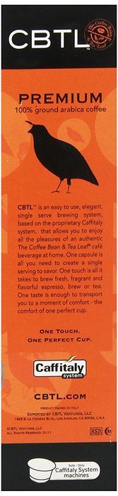 CBTL Premium Espresso Capsules By The Coffee Bean & Tea Leaf, 10 Count Box N7