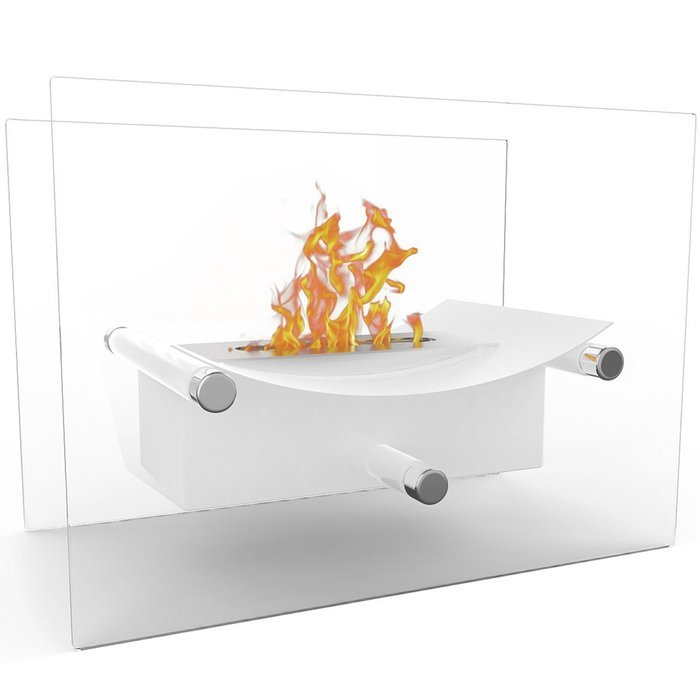 Elite Flame Arkon Ventless Tabletop Bio-Ethanol Fireplace White N3