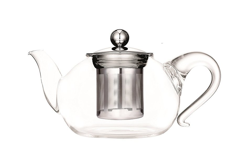 Europeware T8208 Pyrex Glass Tea Pot with Filter, 40.5 oz, Clear