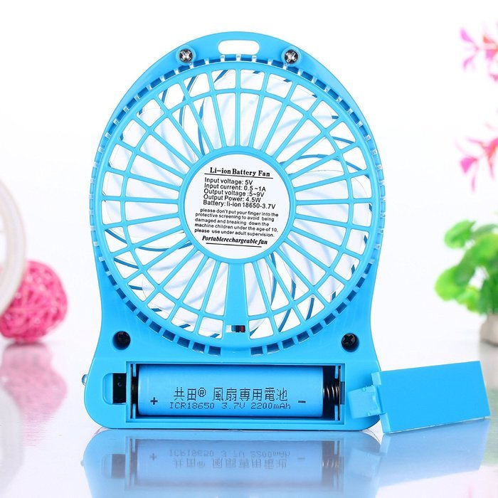 USB Mini Fan, Gongtian TM Portable 4 Inch USB Fan Powered by Rechargeable Battery with 3-Level Speed for Outdoor... N16