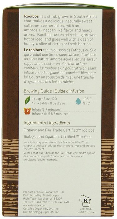 Rishi Tea Organic Rooibos Loose Leaf Herbal Tea, 2.46 Ounces Tin N4