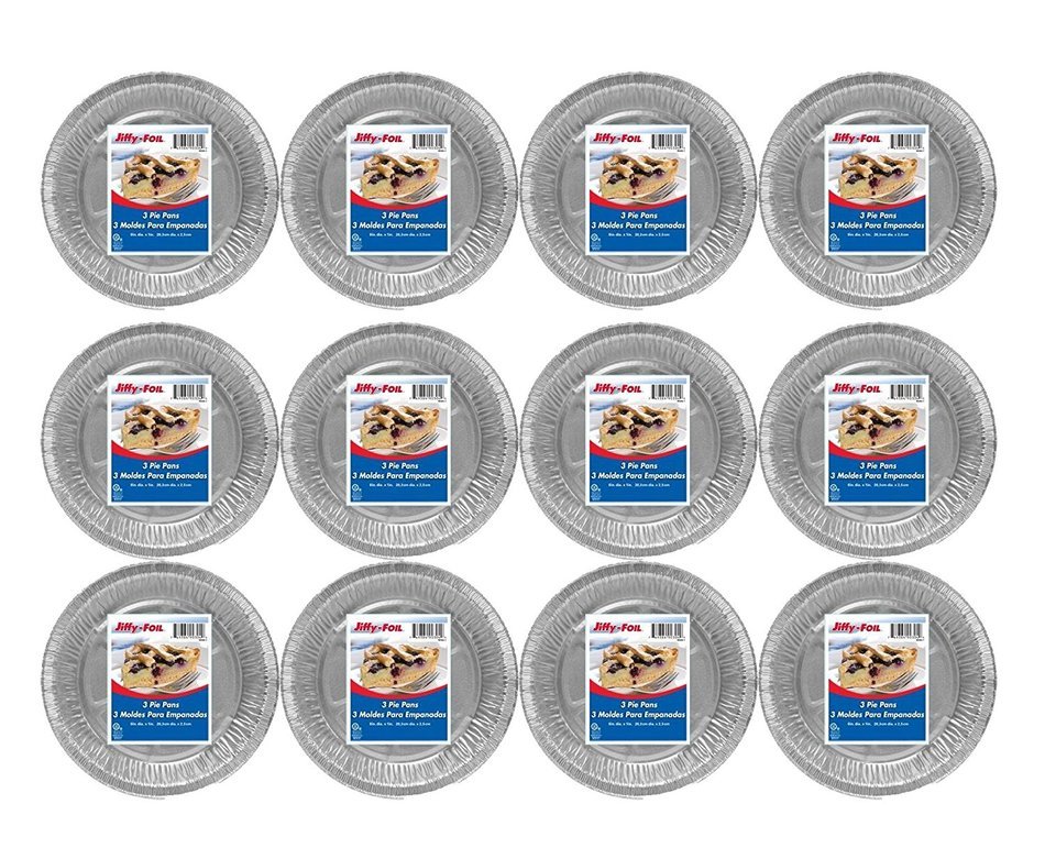 Set of 12 Jiffy Foil Disposable Aluminum 8" Pie Pans (12)