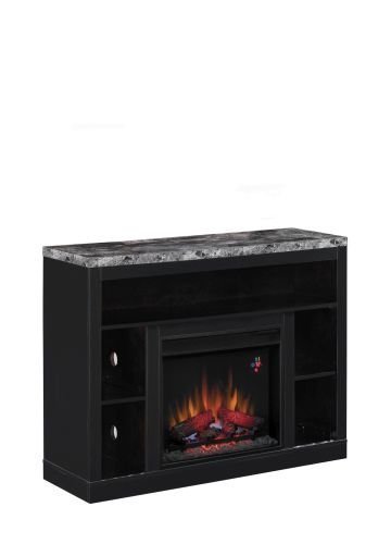 Adams TV Stand with 23" Infrared Quartz Fireplace, Coffee Black