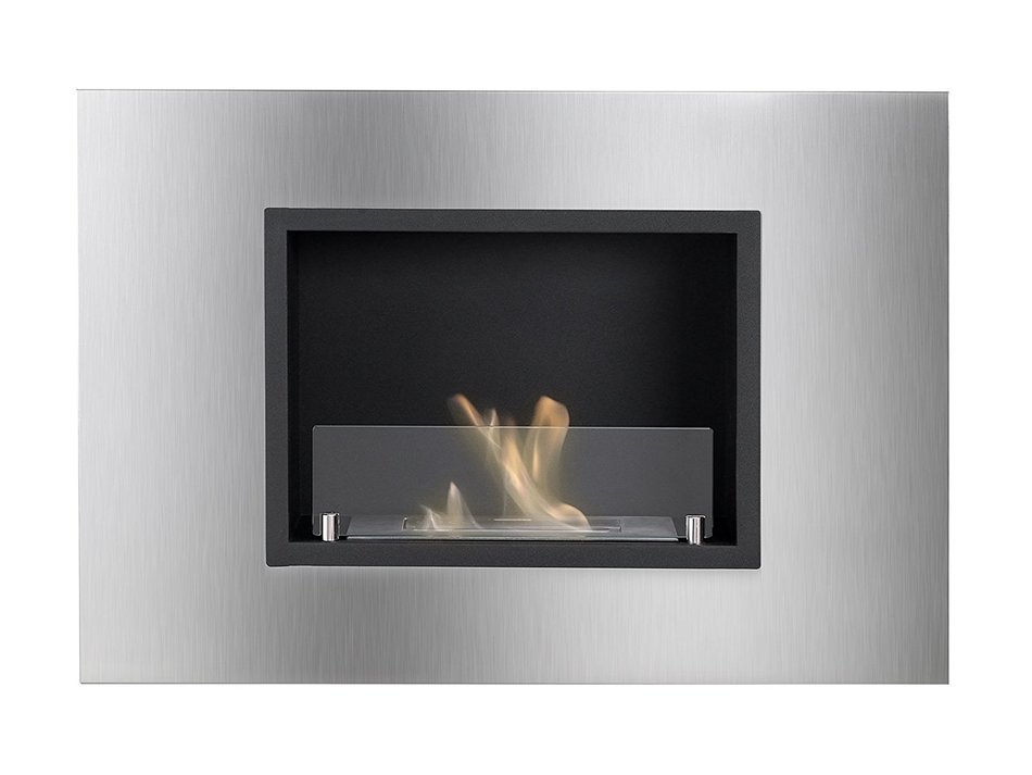 Ignis Quadra Recessed Ventless Ethanol Fireplace with Glass N3