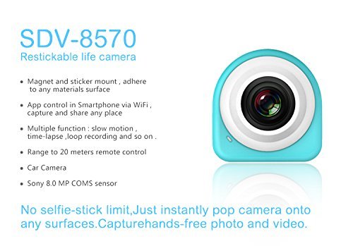 Mini Action Camera WIFI HD 1080P 8MP Sports Camera with 145&deg; Wide Angle Lens + 2.4G Remote Controller + Magnetic...