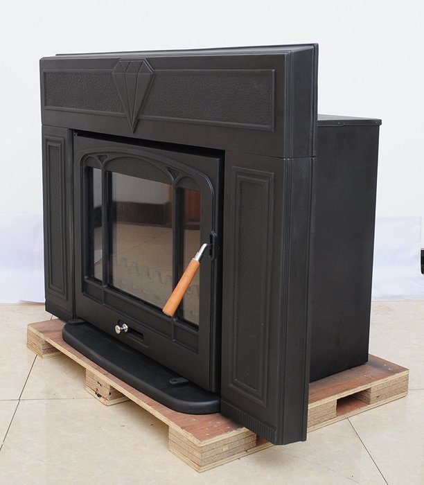 HorseFlame wood burning fireplace insert Matt black N4
