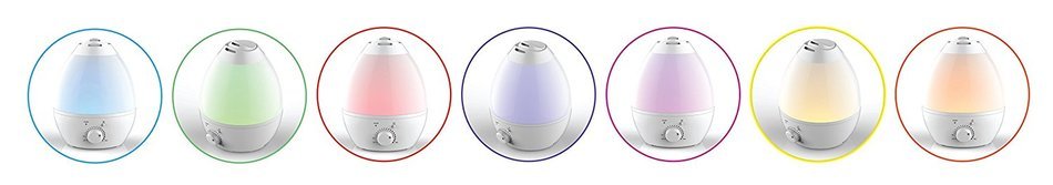 Bell & Howell 9959 Ultrasonic Color Changing Humidifier, White N3