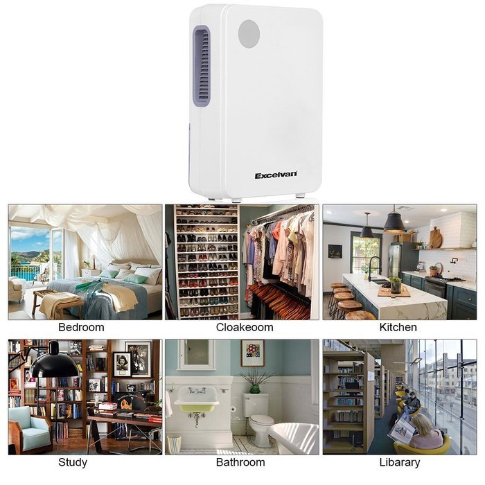 Excelvan 2L Portable Semiconductor Air Dehumidifier Ultra-low Noise Environment-friendly Air Purify Closet Kitchen... N3