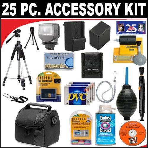 25 PC ULTIMATE SUPER SAVINGS DELUXE DB ROTH ACCESSORY KIT FOR THE Canon Elura 100, Optura S1 Mini DV Camcorders... N2