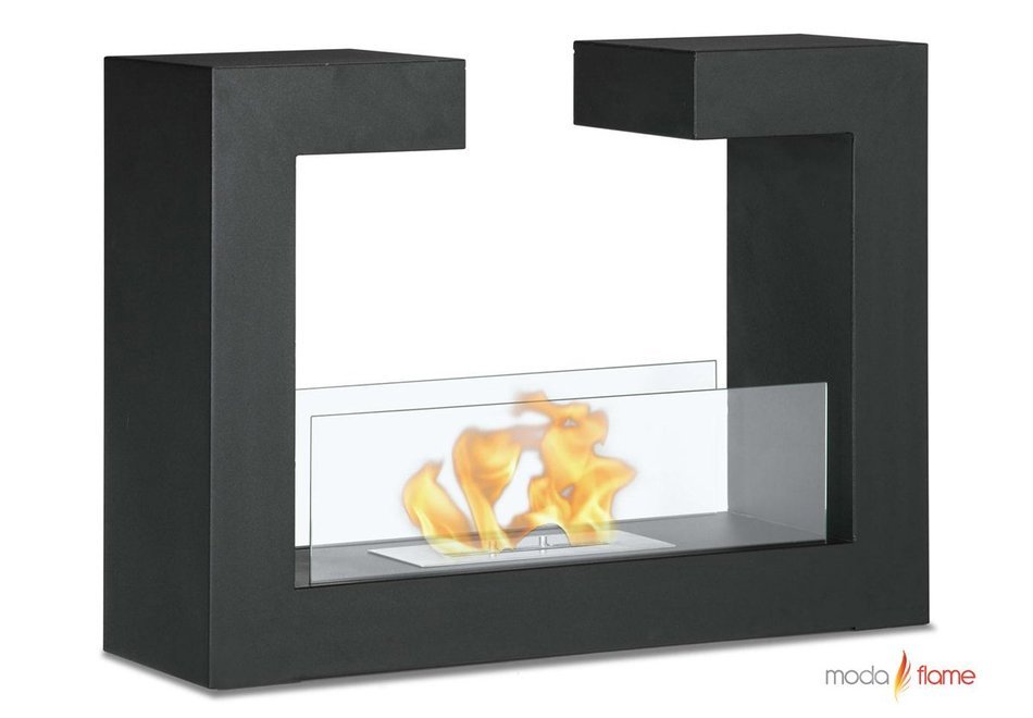 Moda Flame Beja Free Standing Ethanol Fireplace in Black