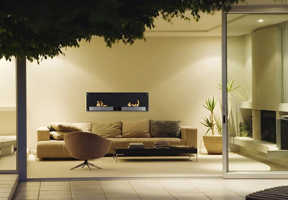 Moda Flame Faro Wall Mounted Bio Ethanol Ventless Fireplace N7